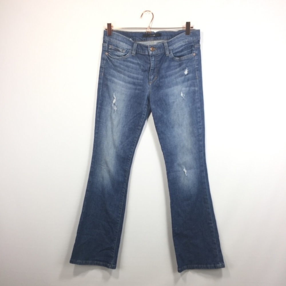 Joes Jeans 29 Petite Bootcut Blue Factory Distress